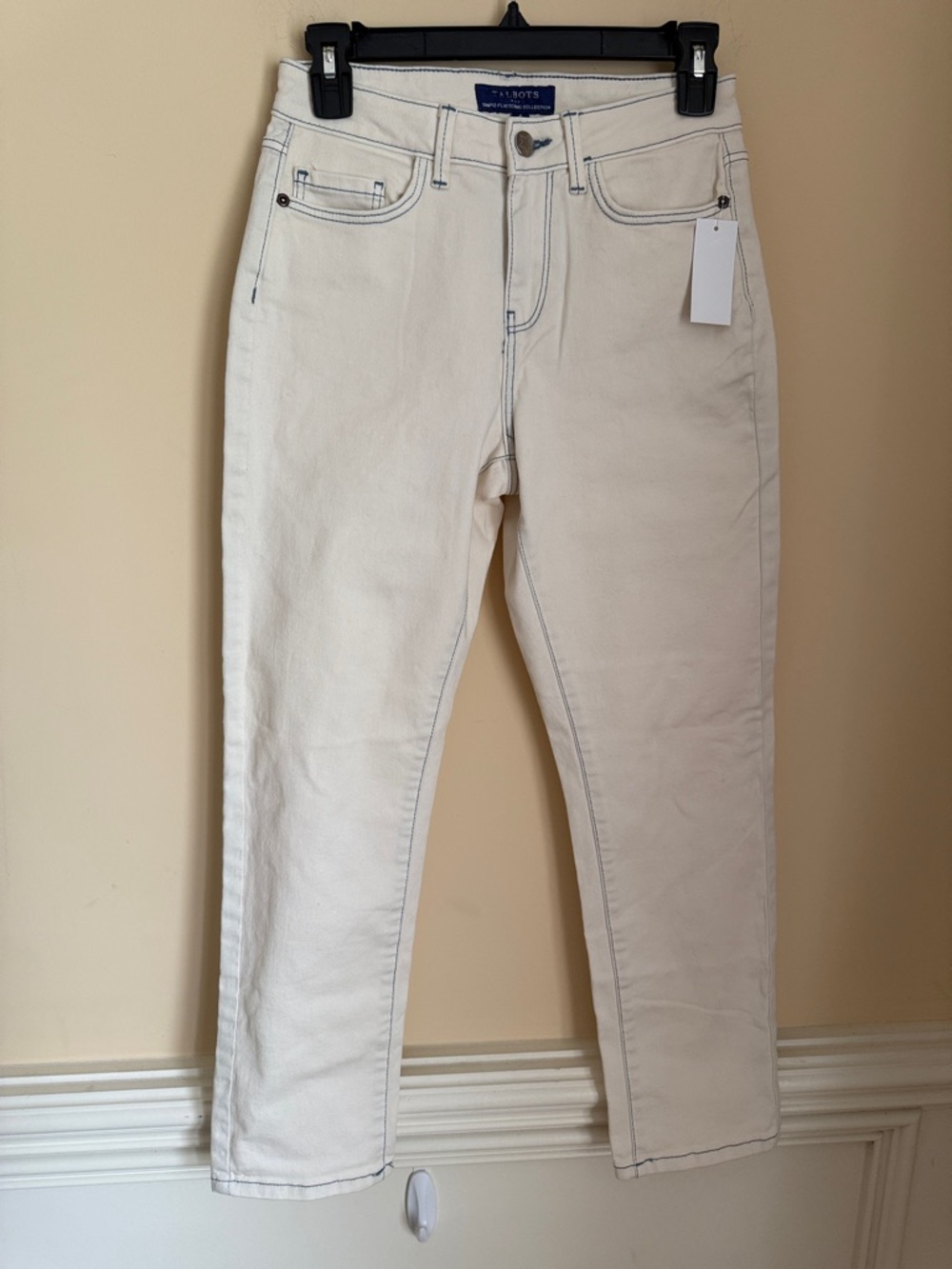 Talbots Cream High-Rise Straight Jeans Sz 4